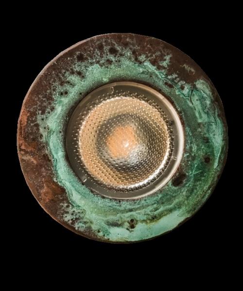 Conduit box light fitting verdigris copper adjustable spot